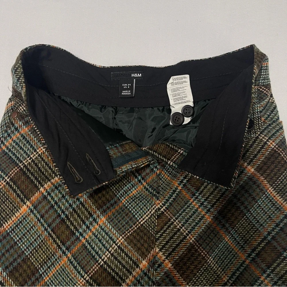 H&M Sparkle Plaid A-line Skirt Midi size 4